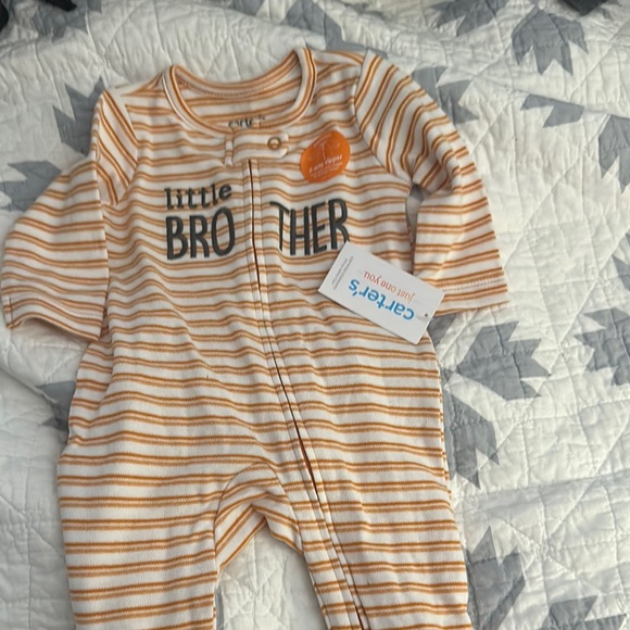 Carter's Little Brother Striped One Piece - Orange - Picture 1 of 4